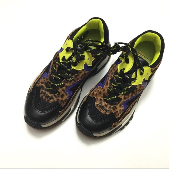 NWOT/B Ash Chunky Leopard Print Sneakers - Picture 6 of 10